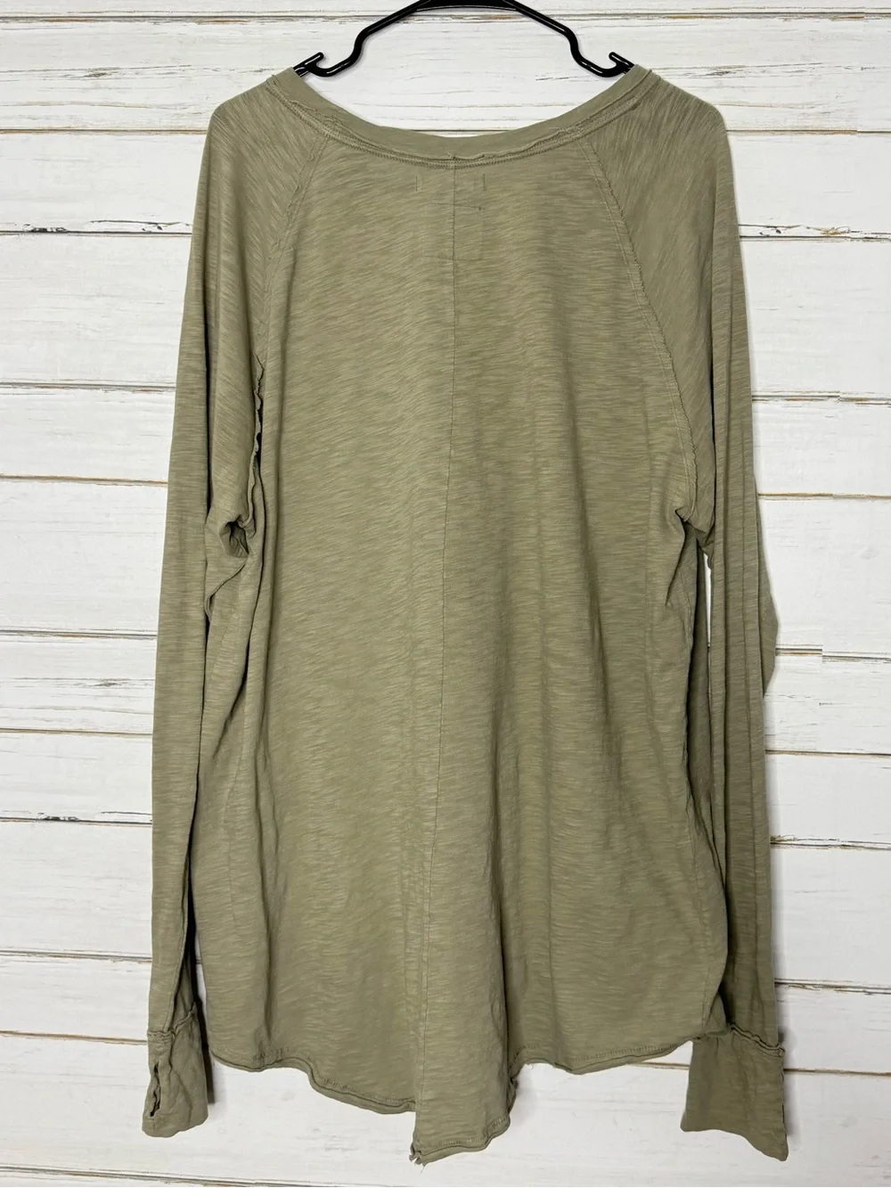 Free People We The Free Arden Tee XL Army Green Oversized Thumbhole Top